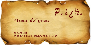 Pleva Ágnes névjegykártya